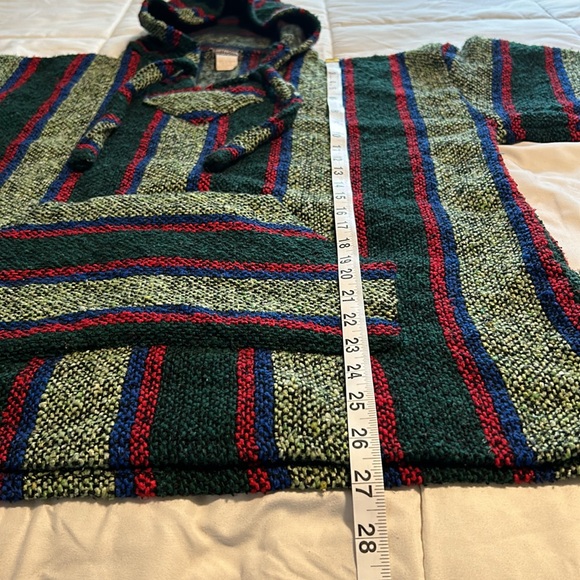Earthbound Trading Co Baja Pullover Unisex Size XL Green Blue & Red - Picture 4 of 6